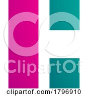 Poster, Art Print Of Magenta And Green Rectangular Letter C Icon