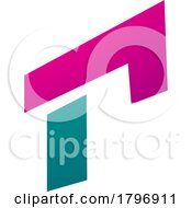Poster, Art Print Of Magenta And Green Rectangular Letter R Icon