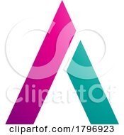 Magenta And Persian Green Trapezium Shaped Letter A Icon