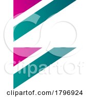 Poster, Art Print Of Magenta And Persian Green Triangular Flag Shaped Letter B Icon