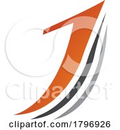 Poster, Art Print Of Orange And Black Layered Letter J Icon