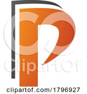 Poster, Art Print Of Orange And Black Layered Letter P Icon