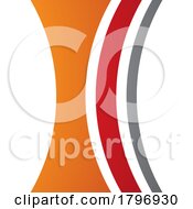 Poster, Art Print Of Orange And Red Concave Lens Shaped Letter I Icon