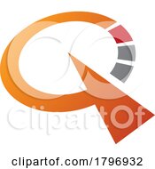 Poster, Art Print Of Orange And Red Clock Shaped Letter Q Icon