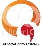 Poster, Art Print Of Orange And Red Comma Shaped Letter Q Icon