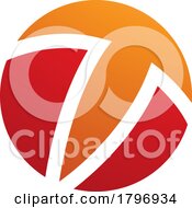 Poster, Art Print Of Orange And Red Circle Shaped Letter T Icon