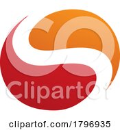 Poster, Art Print Of Orange And Red Circle Shaped Letter S Icon