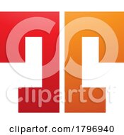 Orange And Red Bold Split Shaped Letter T Icon
