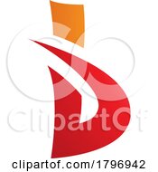 Poster, Art Print Of Orange And Red Bold Spiky Letter B Icon