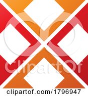 Poster, Art Print Of Orange And Red Arrow Square Shaped Letter X Icon