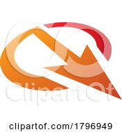 Poster, Art Print Of Orange And Red Arrow Shaped Letter Q Icon