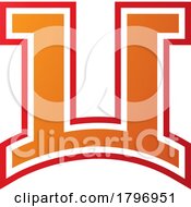 Poster, Art Print Of Orange And Red Arch Shaped Letter U Icon