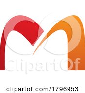 Poster, Art Print Of Orange And Red Arch Shaped Letter M Icon