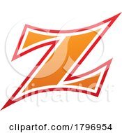 Poster, Art Print Of Orange And Red Arc Shaped Letter Z Icon