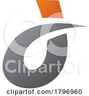 Poster, Art Print Of Orange And Grey Curved Spiky Letter D Icon