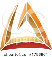 Orange And Gold Triangular Spiral Letter A Icon