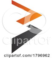 Poster, Art Print Of Orange And Black Zigzag Shaped Letter B Icon