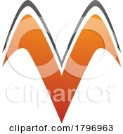 Orange And Black Wing Shaped Letter V Icon