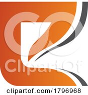 Orange And Black Wavy Layered Letter E Icon