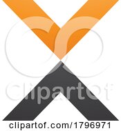 Poster, Art Print Of Orange And Black V Shaped Letter X Icon