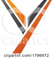 Poster, Art Print Of Orange And Black Uppercase Letter Y Icon