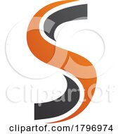 Poster, Art Print Of Orange And Black Twisted Shaped Letter S Icon