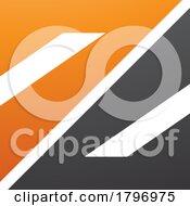 Poster, Art Print Of Orange And Black Triangular Square Shaped Letter Z Icon