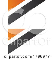 Poster, Art Print Of Orange And Black Triangular Flag Shaped Letter B Icon