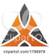 Orange And Black Triangle Shaped Letter X Icon