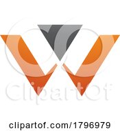 Poster, Art Print Of Orange And Black Triangle Shaped Letter W Icon