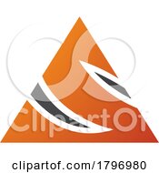 Poster, Art Print Of Orange And Black Triangle Shaped Letter S Icon