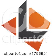 Orange And Black Trapezium Shaped Letter L Icon