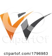Orange And Black Tick Shaped Letter W Icon