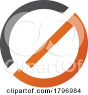 Poster, Art Print Of Orange And Black Thin Round Letter G Icon