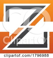 Poster, Art Print Of Orange And Black Striped Shaped Letter Z Icon