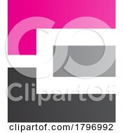 Poster, Art Print Of Magenta Black And Grey Rectangular Letter E Icon