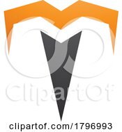 Poster, Art Print Of Orange And Black Letter T Icon With Pointy Tips