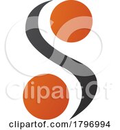 Poster, Art Print Of Orange And Black Letter S Icon With Spheres