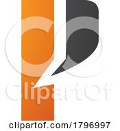 Poster, Art Print Of Orange And Black Letter P Icon With A Bold Rectangle