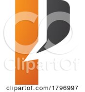 Orange And Black Letter P Icon With A Bold Rectangle