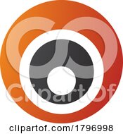 Poster, Art Print Of Orange And Black Letter O Icon With Nested Circles