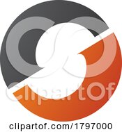 Poster, Art Print Of Orange And Black Letter O Icon With An S Shape In The Middle