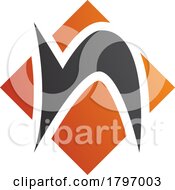 Orange And Black Letter N Icon With A Square Diamond Shape