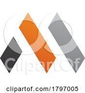 Poster, Art Print Of Orange And Black Letter M Icon With Rectangles