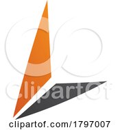 Poster, Art Print Of Orange And Black Letter L Icon With Triangles