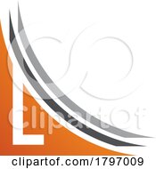 Poster, Art Print Of Orange And Black Letter L Icon With Layers