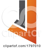 Poster, Art Print Of Orange And Black Letter J Icon With Straight Lines