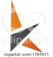 Poster, Art Print Of Orange And Black Letter K Icon With Triangles