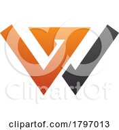 Orange And Black Letter W Icon With Intersecting Lines