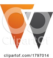 Poster, Art Print Of Orange And Black Letter W Icon With Triangles